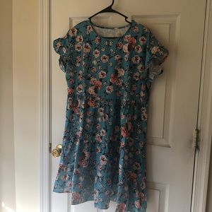 Tiered Ruffle Sleeve Dress; size Large; NWT